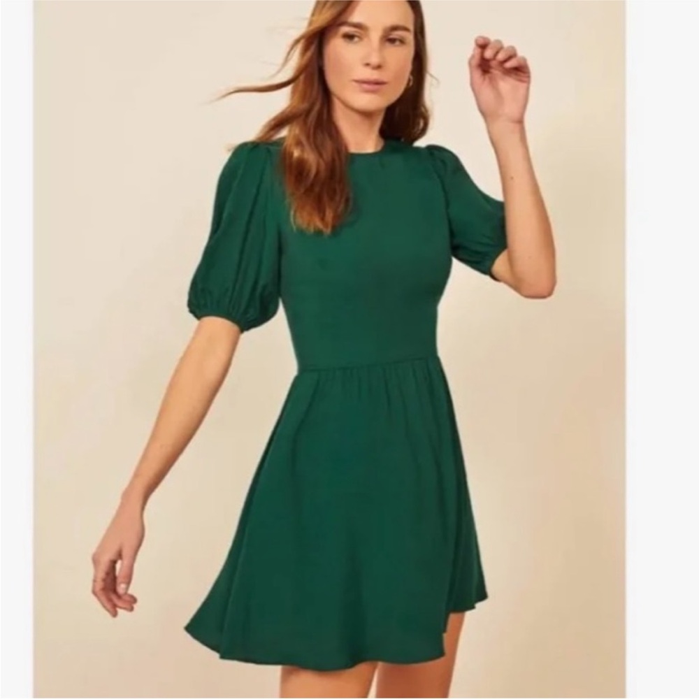 Reformation Green Mini Dress with Elegant Design
